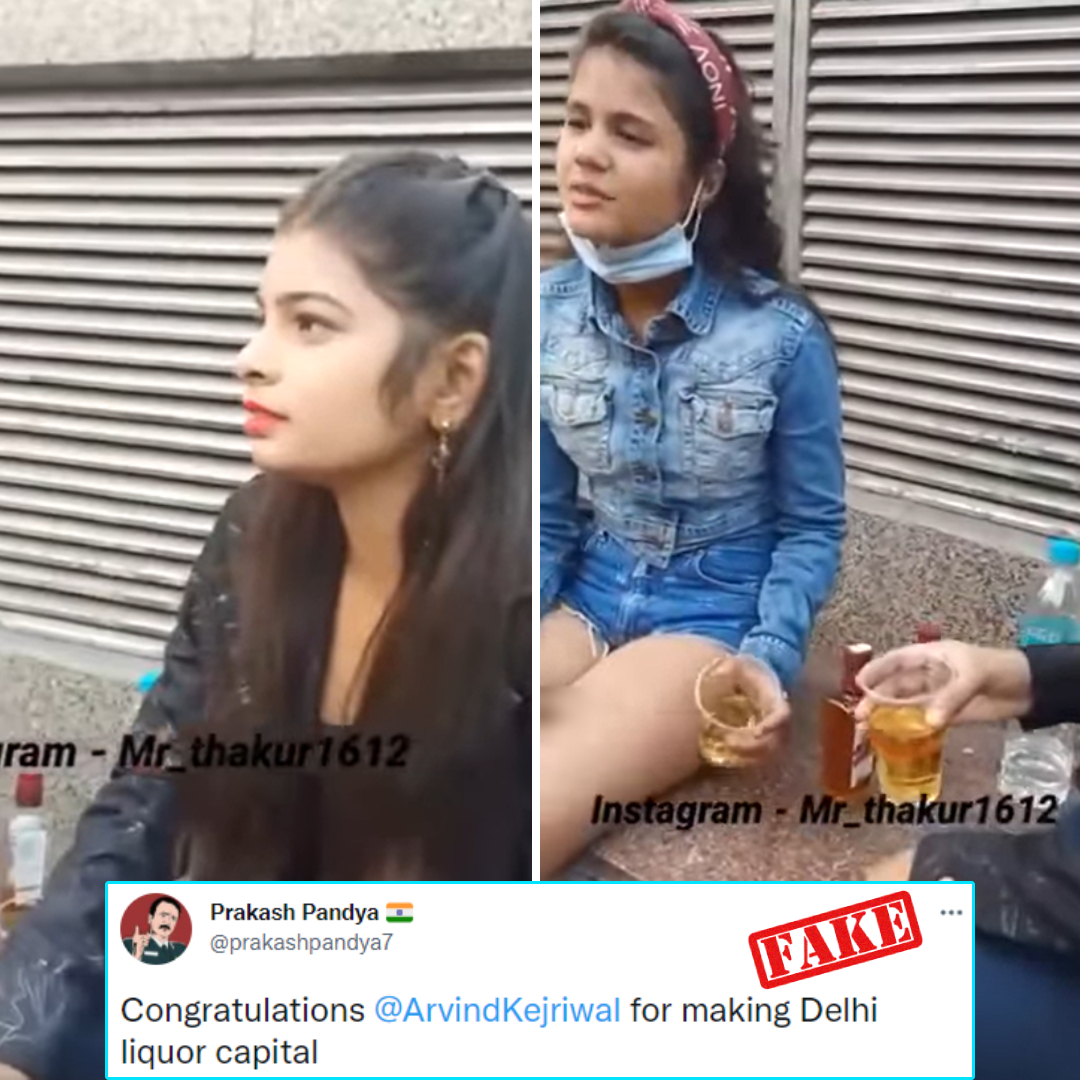 Scripted Drama Video Of Girls Drinking Alcohol In Public Place Shared Targetting Delhi Government