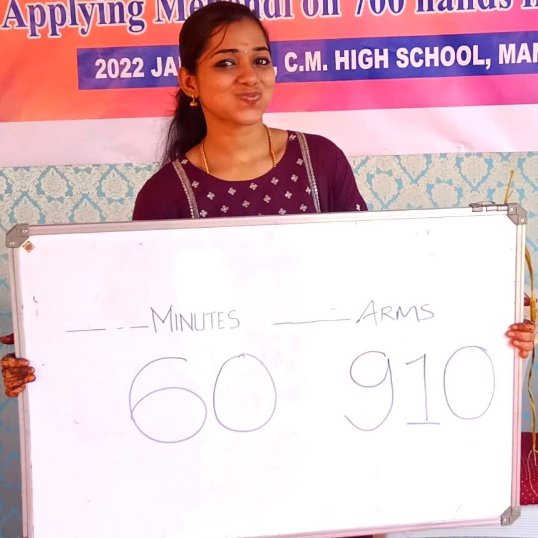 Meet Keralas Adithya Nidhin, 25-Yr-Old Who Made New Guinness World Record In Mehndi Art