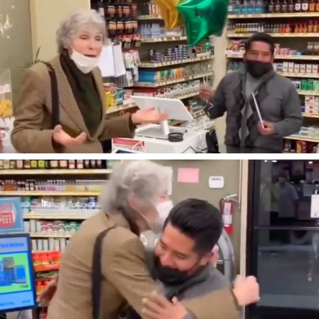 Heart-Warming! Elderly Woman Splits Lottery Prize Money With Cashier Who Sold Her The Ticket