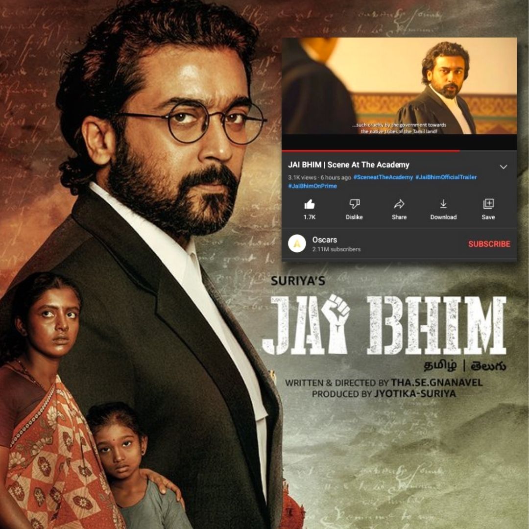 Actor Suriyas Jai Bhim Movie Featured On Oscars YouTube Channel