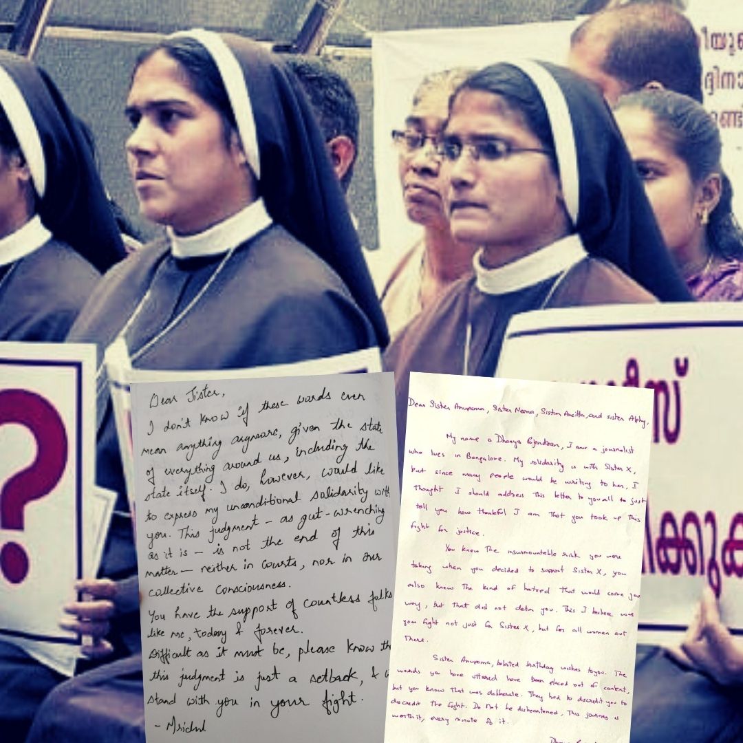 #WithTheNuns:After Shocking Acquittal Of Franco Mulakkal, Women Post Handwritten Letters In Support Of Survivors