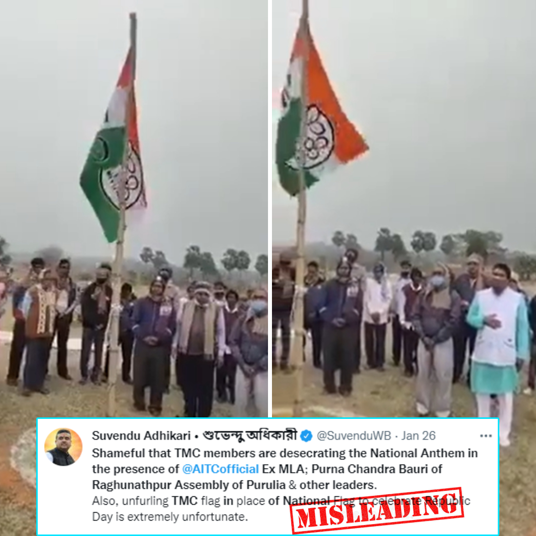 Did TMC Leader Hoist Only Party Flag on Republic Day? Video Viral With False Claim