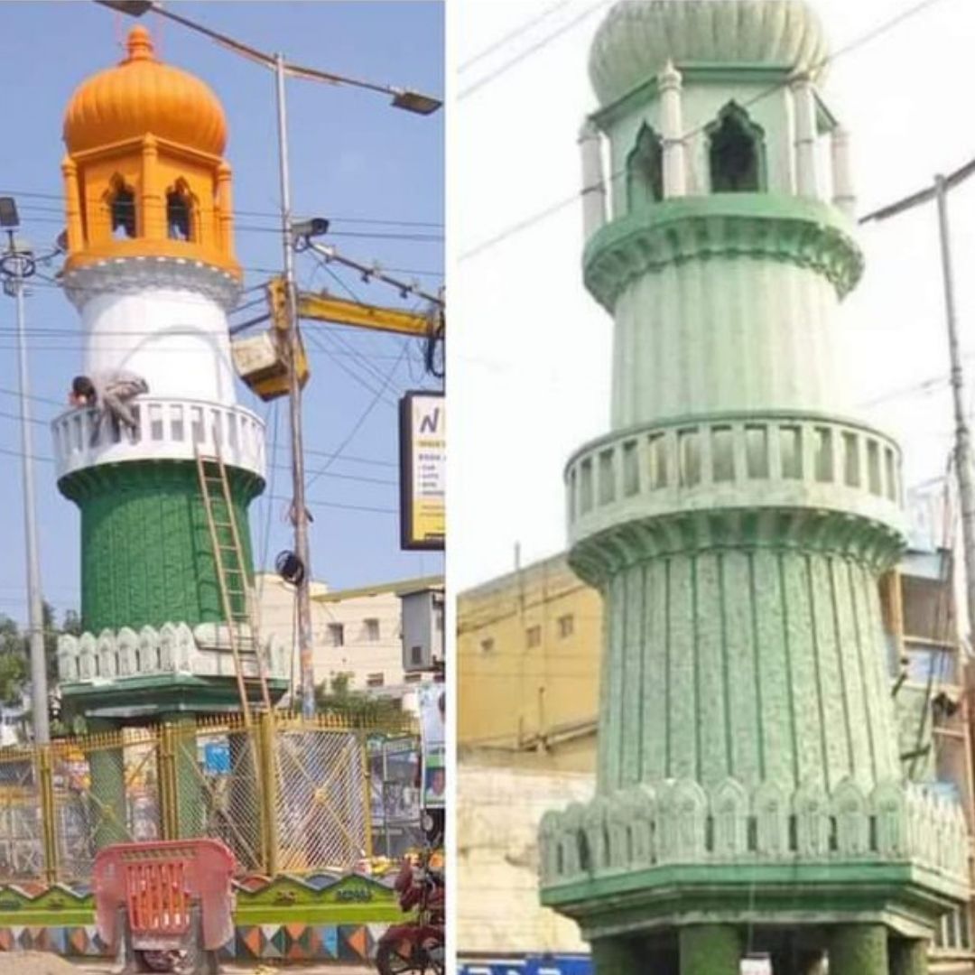 Amid Rising Controversy, Andhra Pradeshs Iconic Jinnah Tower Painted In Tricolour