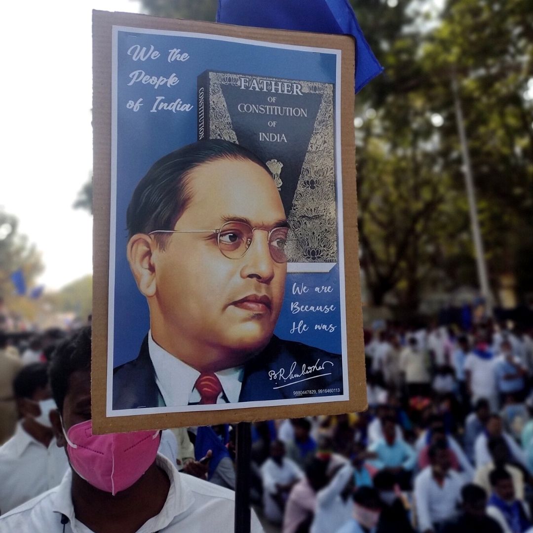 Karnataka Turns Blue In Protest Against Ambedkars Photo Removal; CM Assures Action Against Judge