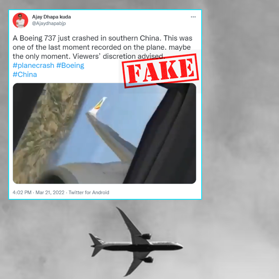 Viral Video Shows Last Moments Of Chinese Boeing 737 Crash? No, Viral Claim Is False
