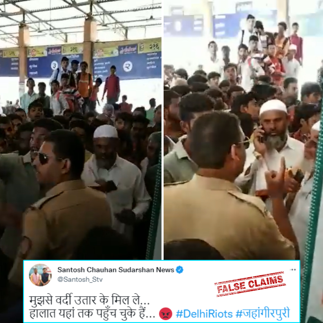 Did This Muslim Man Threaten Police Officer During Jahangirpuri Riots? No, Video Viral With False Claim!