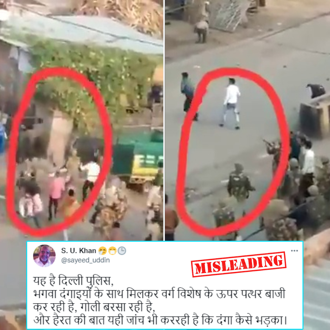 Old Video Of Delhi Police Pelting Stones Along With Rioters Shared As Jahangirpuri Violence