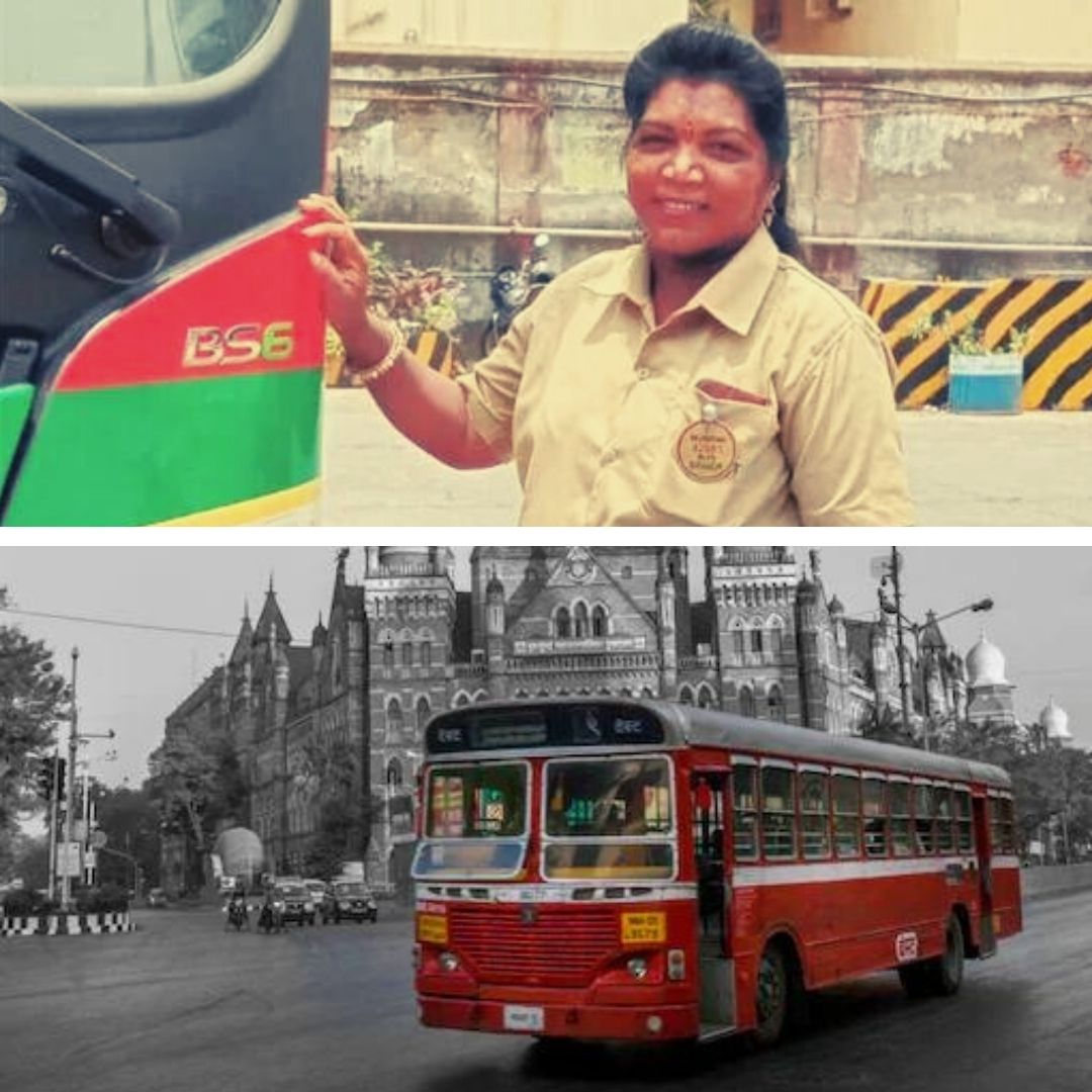 Meet 42-Year-Old Laxmi Jadhav, The First Woman To Drive A BEST Bus In Mumbai