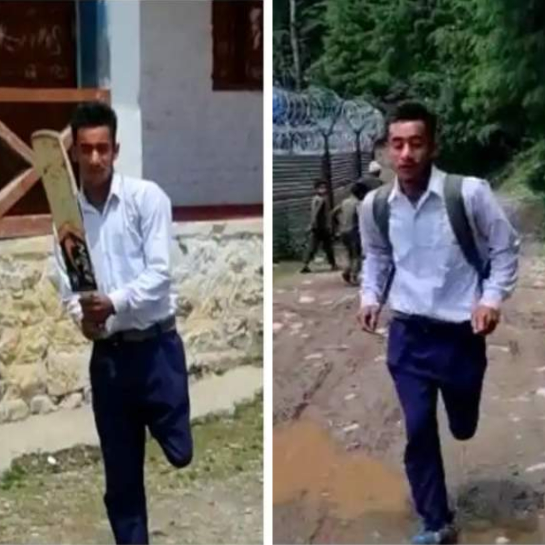 J&K: Specially-Abled Boy Walks Over 2 Km On One Leg Daily To Reach School, Aspires To Become Doctor