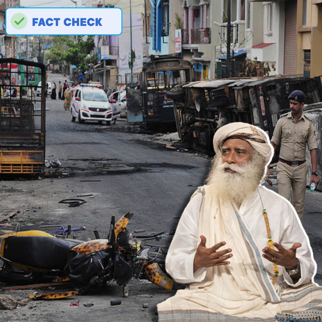 Sadhguru Falsely Claims That There Was No Communal Violence In India In The Past 10 Years