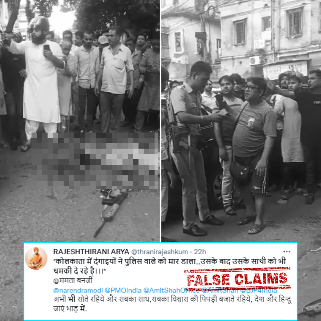 Was This Kolkata Cop Killed By Muslim Rioters During Protest? No, Video Viral With False Claim