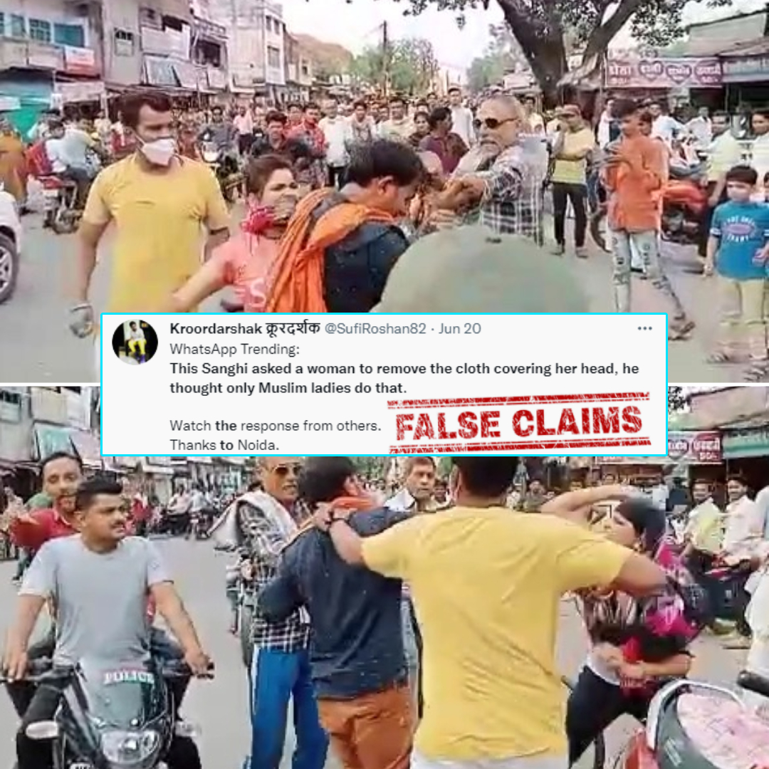 Video Of Girl Thrashing A Man In MP Falsely Linked To Hijab Row, Shared With Communal Spin