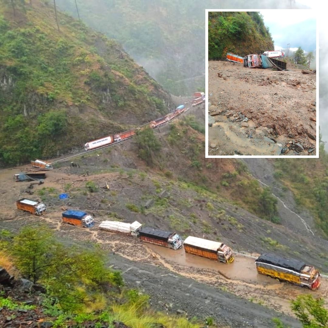 Landslides Interrupt Road Connectivity To Kashmir, Over Thousands Of Vehicles Stuck & Schools Closed