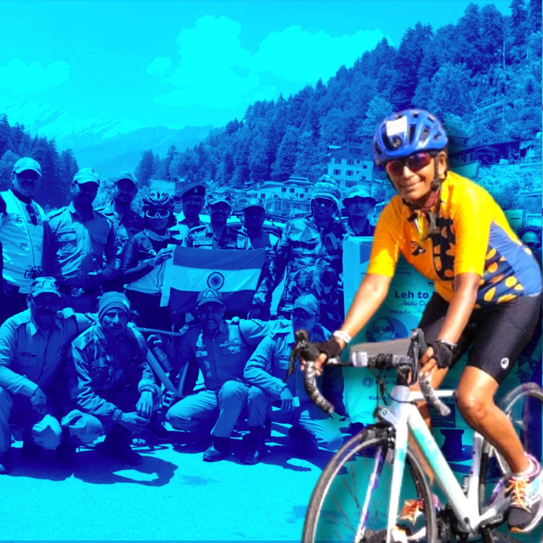 45-Yr-Old Female Cyclist Sets Guinness World Record By Cycling To Manali From Leh In Under 56 Hrs