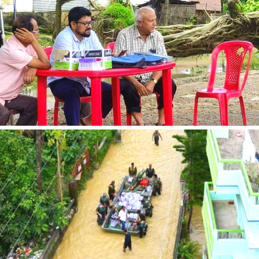 Assam Floods: Cancer Hospital OPD Continues To Function Under Trees In Flood-Ravaged Silchar