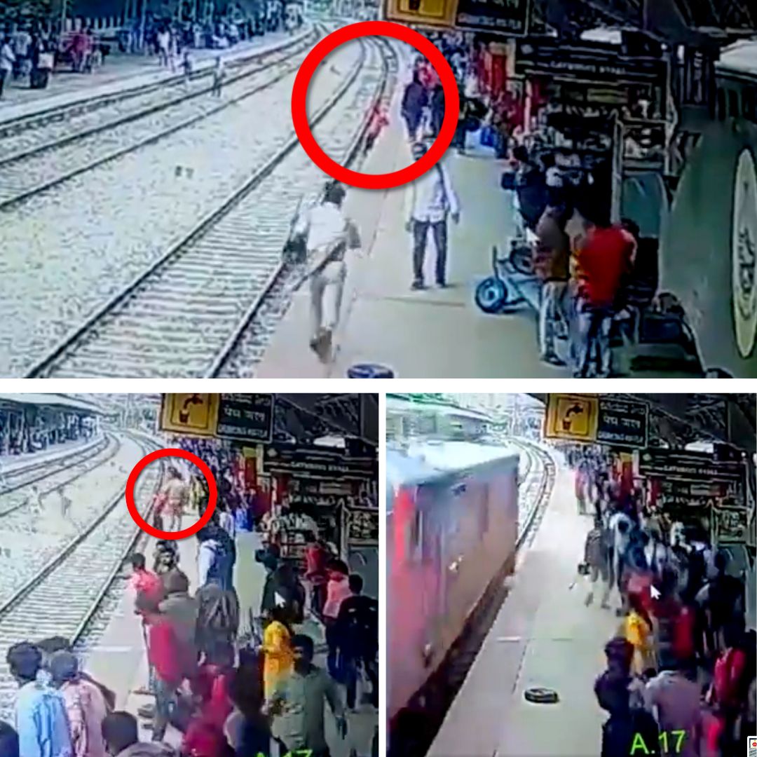 Netizens Laud Brave Cops For Saving Man, Who Slipped Off Railway Platform At Bengaluru Station