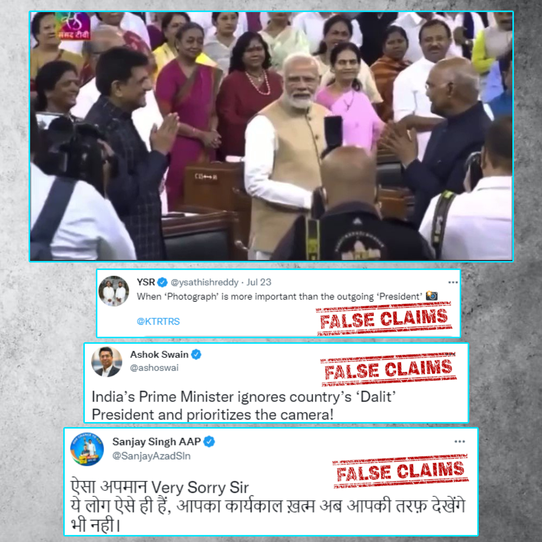 PM Modi Ignored President Kovind During His Farewell? No, Opposition Leaders Shared Cropped Video