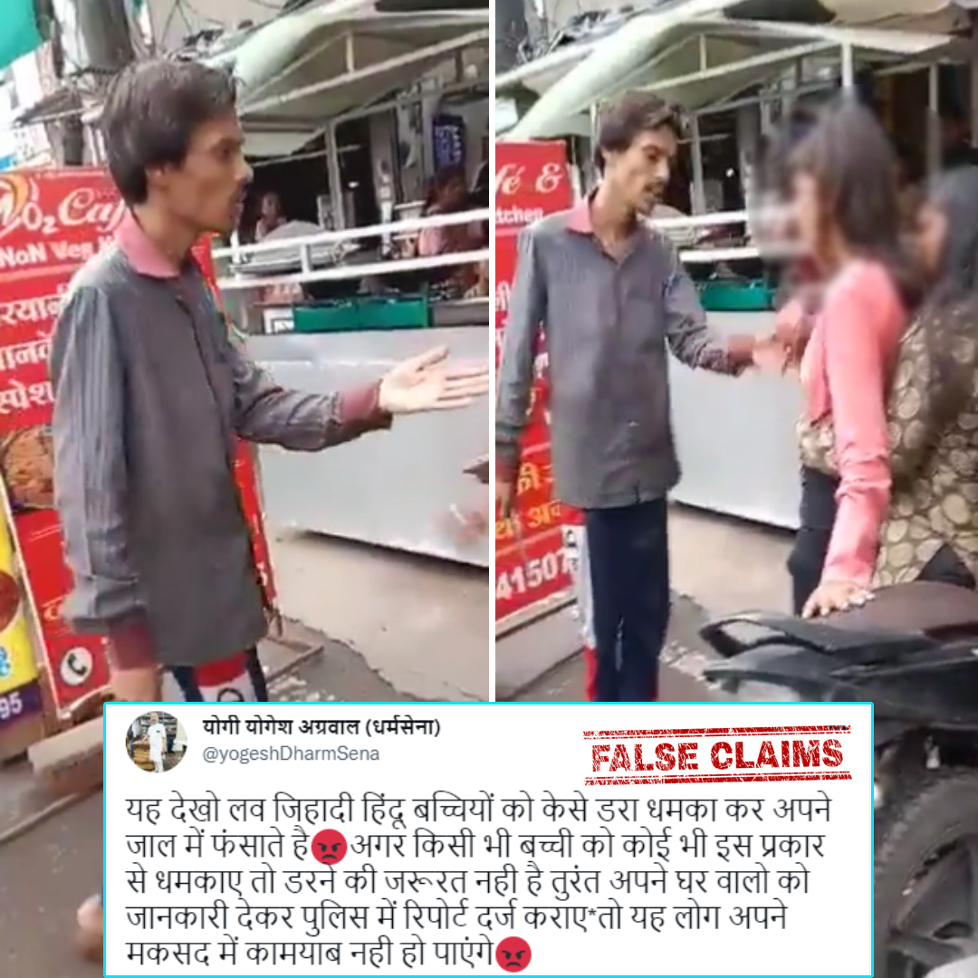 Video Of Hindu Man Threatening Girls With Knife Viral With False Love Jihad Angle