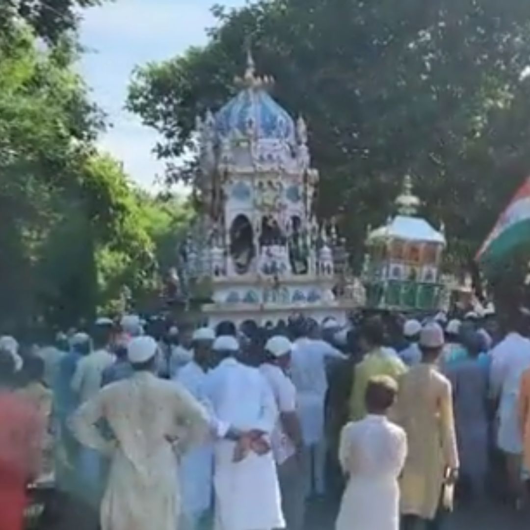 Hindus Douses Fire On Tajiya Amid Muharram Procession Near Murdered Tailor Kanhaiya Lals Shop
