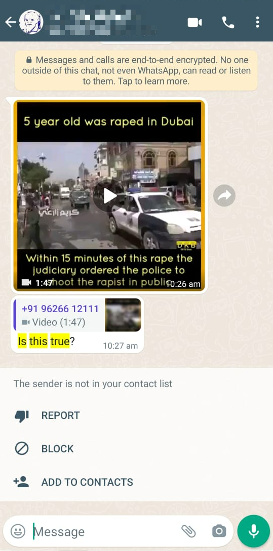 Screengrabs of requests received on the TLI WhatsApp fact check number