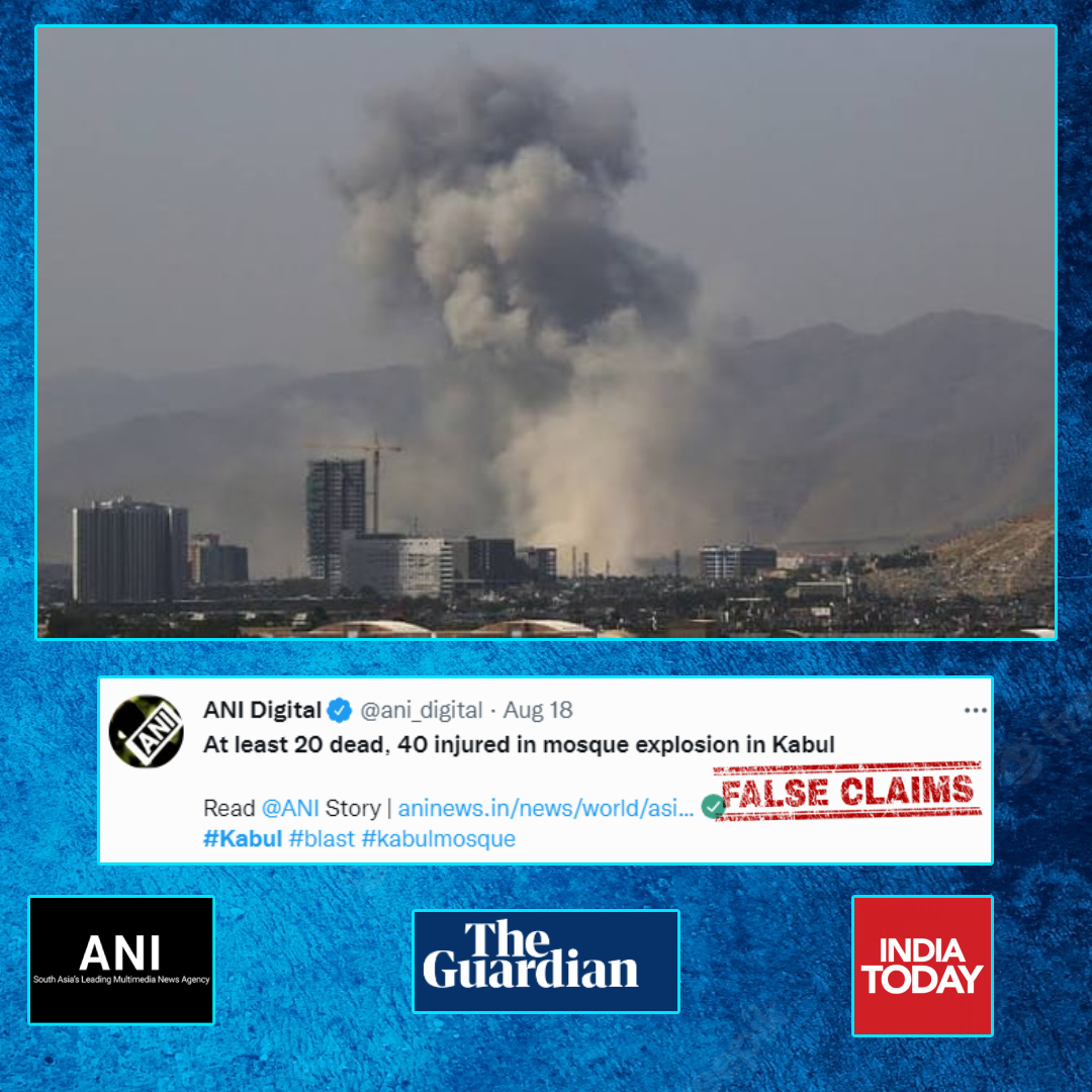 Indian Media Outlets Share 2019 Photo As Recent Blast In Kabul