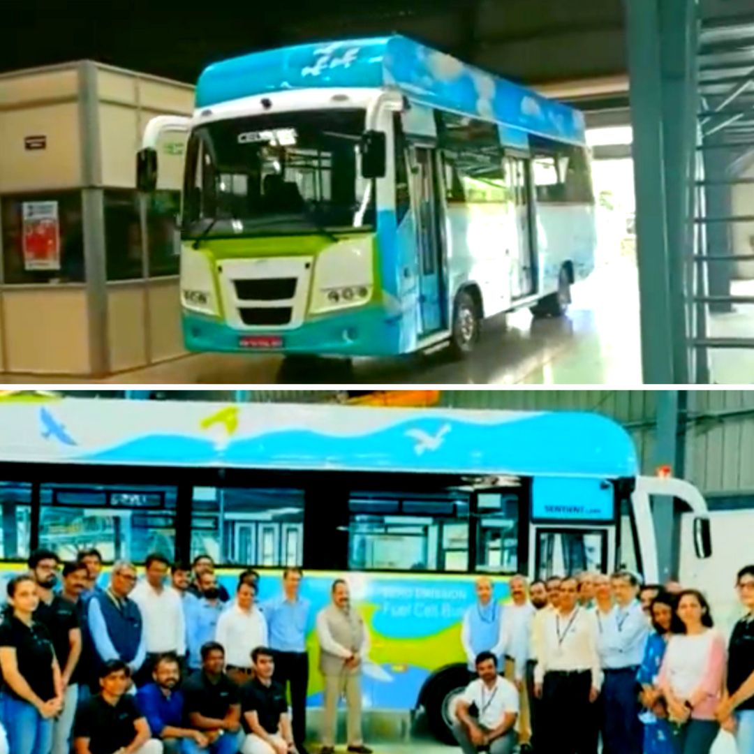 Green Future! Indias First Indigenous Hydrogen Fuel Cell Bus Unveiled In Maharashtras Pune