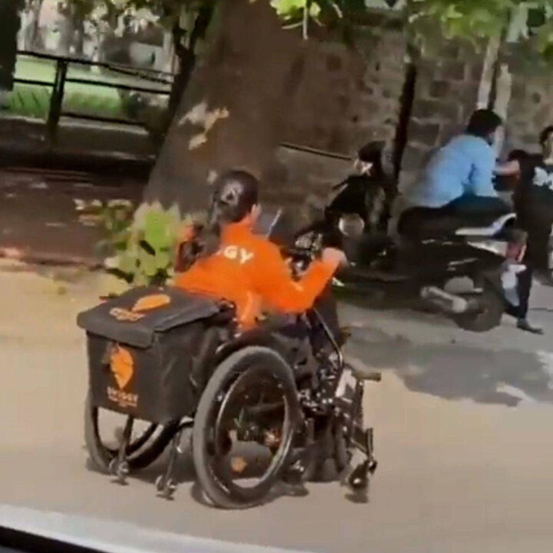 Breaking Barriers! Video Of Specially-Abled Delivery Woman Riding Wheelchair Scooter In Delhi Wins Hearts