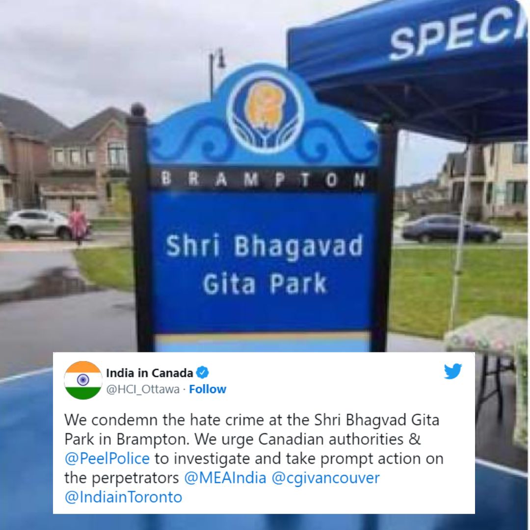 After India Condemns Purported Hate Crime At Shri Bhagwat Gita Park, Canada Cops Denies Vandalism