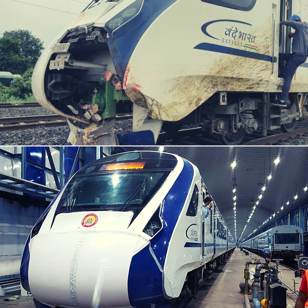 Mumbai-Gandhinagar Vande Bharat Express Train Damaged After Week Of Launch, Collided With Cattle