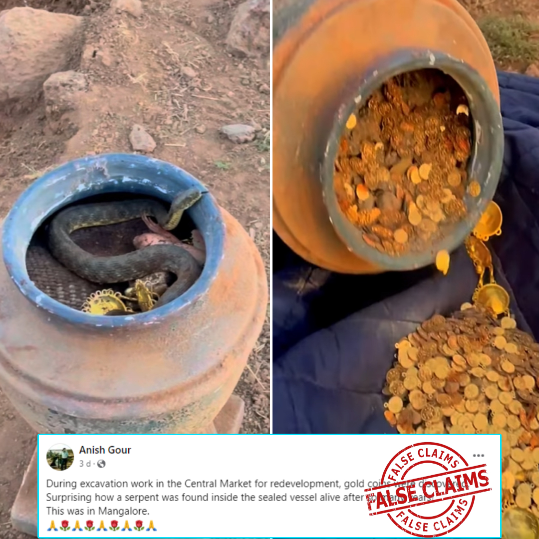 This Video Shows Ancient Urn Filled With Gold Coins Being Unearthed In Mangalore? No, Viral Claim Is False