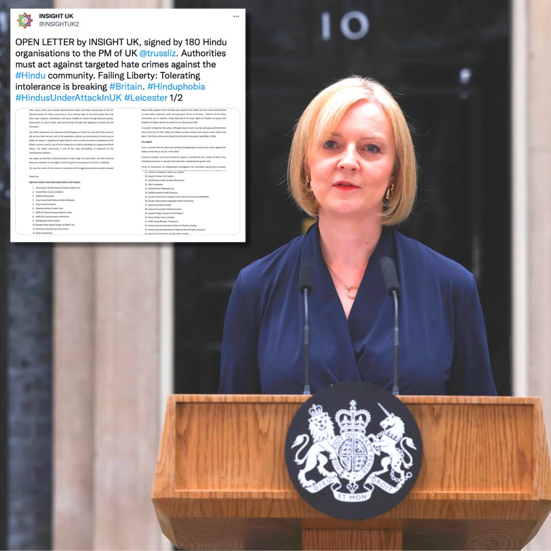 Insight UK Writes Open Letter To PM Liz Truss Demanding Action Against Targeted Hate Crimes On Hindu Community