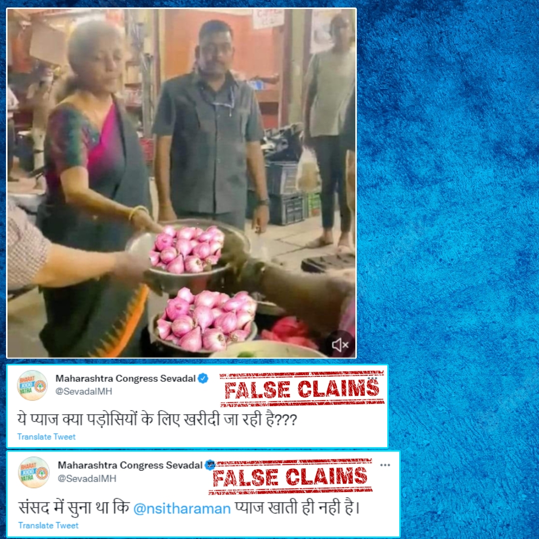 Congress Twitter Handles Shared Photoshopped Images Of Finance Minister Buying Onions