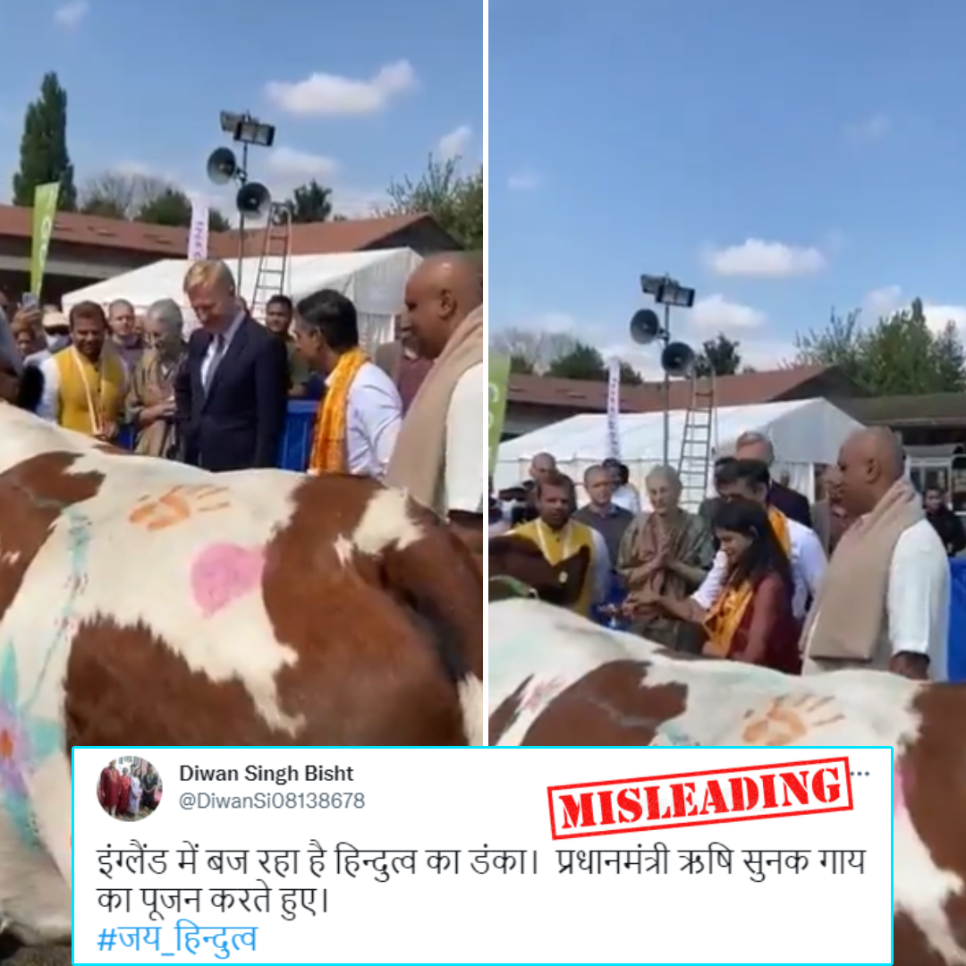 This Viral Video Shows Rishi Sunak Worshiping Cow After Becoming PM? No, Viral Claim Is Misleading