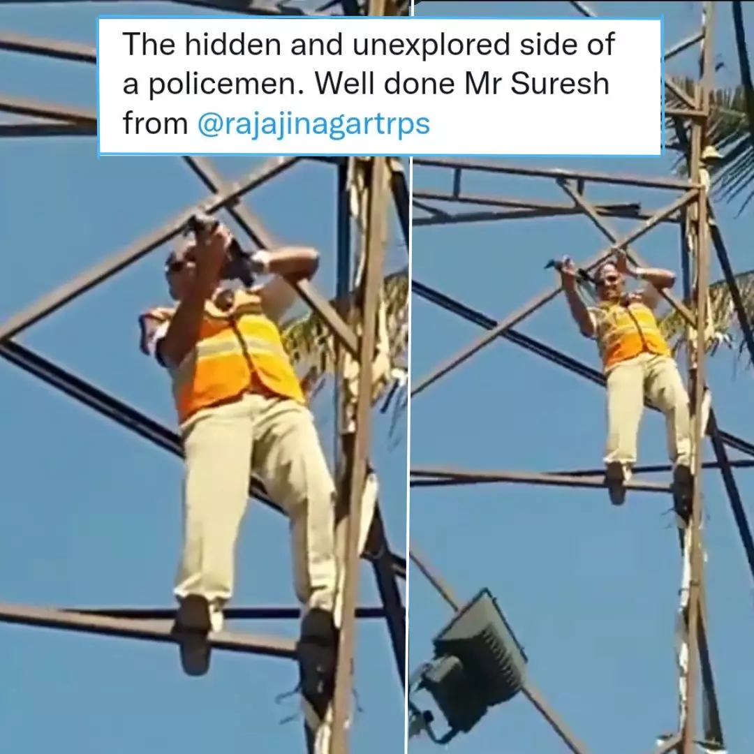 Applaudable Work! Video Of Bangalore Cop Saving Bird From High Tower Wins Hearts Online