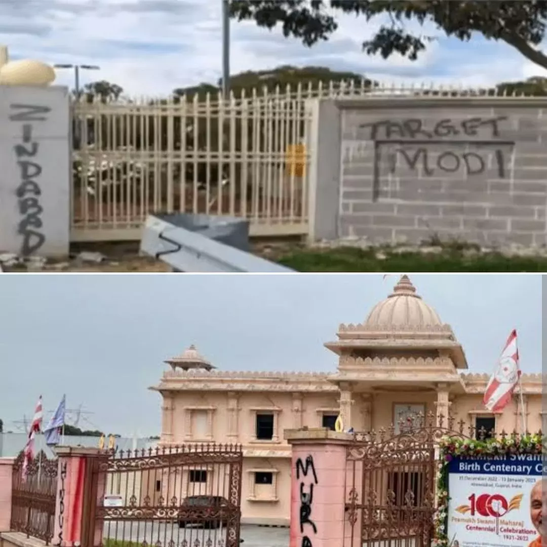 Australia: Hindu Temple Vandalised In Victoria With Anti-India Graffiti, Second Attack In A Week