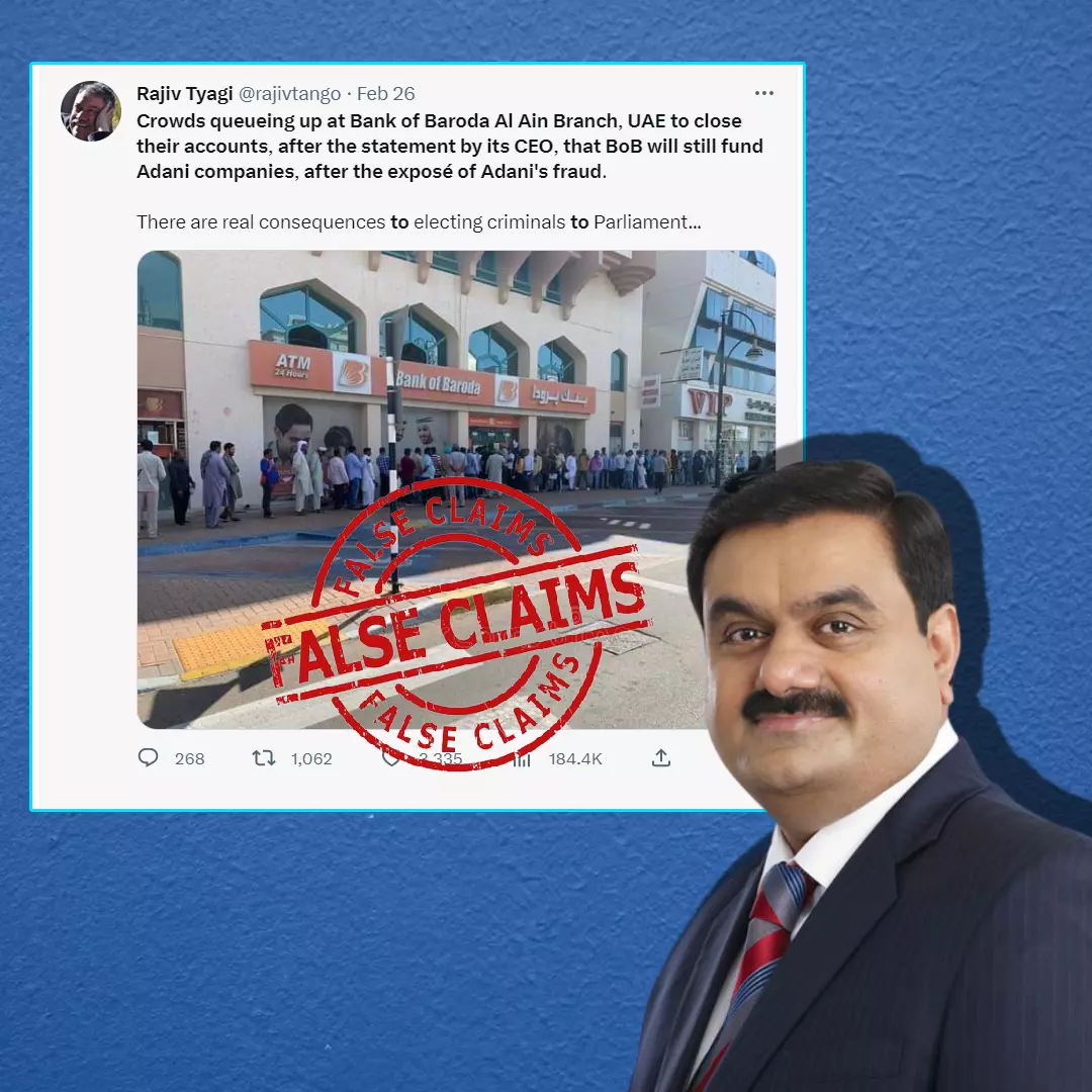 No, This Viral Image Of People Queuing Up Outside Bank Of Baroda Is Not Related To The Adani-Hindenburg Row