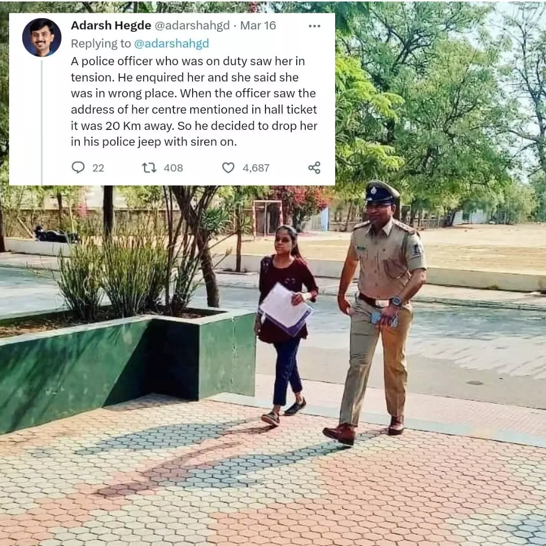 Duty Calls! Gujarat Cop Helps Distressed Student Reach Exam Centre On Time, Wins Hearts Online