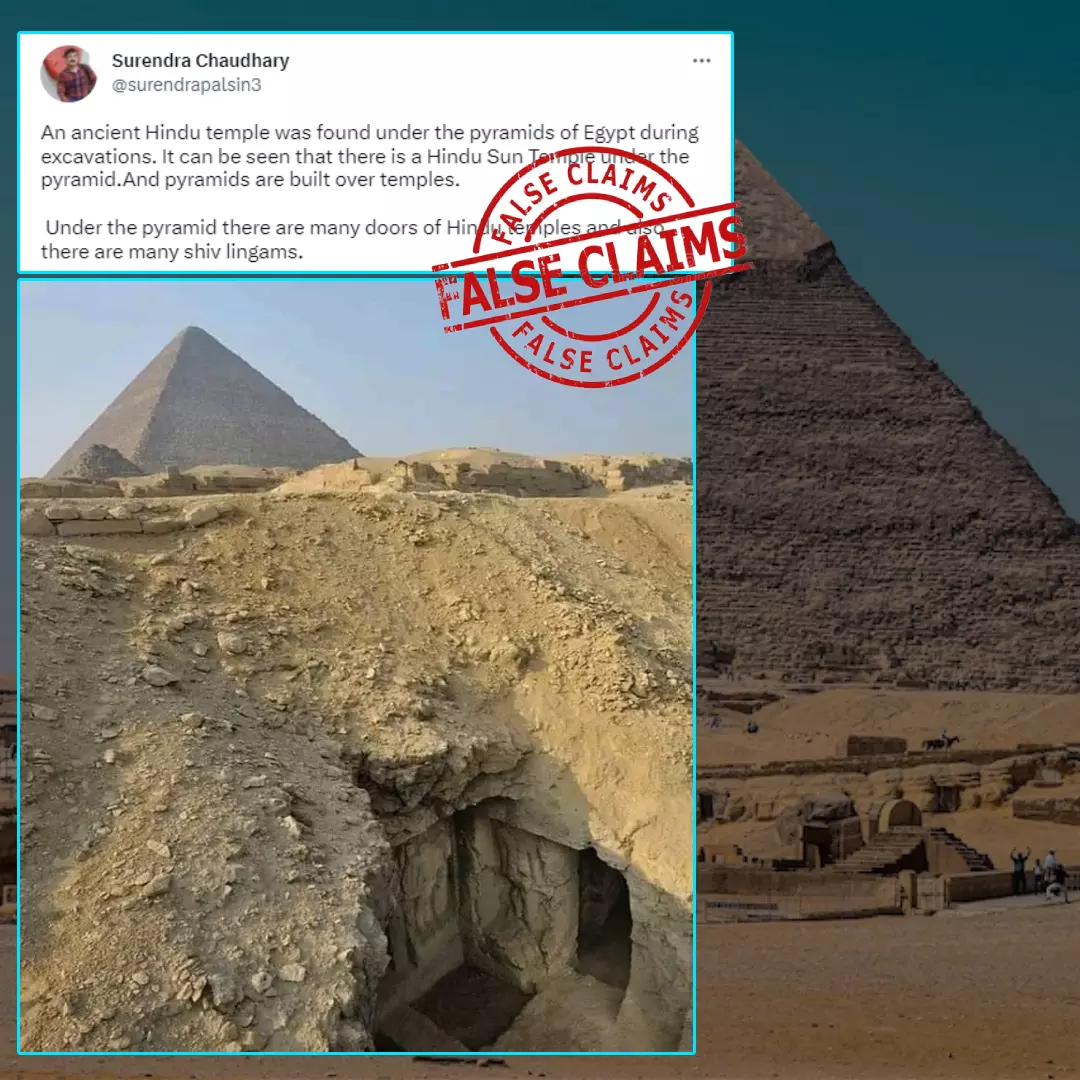 No, This Image Does Not Show A Hindu Temple Discovered Near A Pyramid In Egypt; Viral Claim Is False