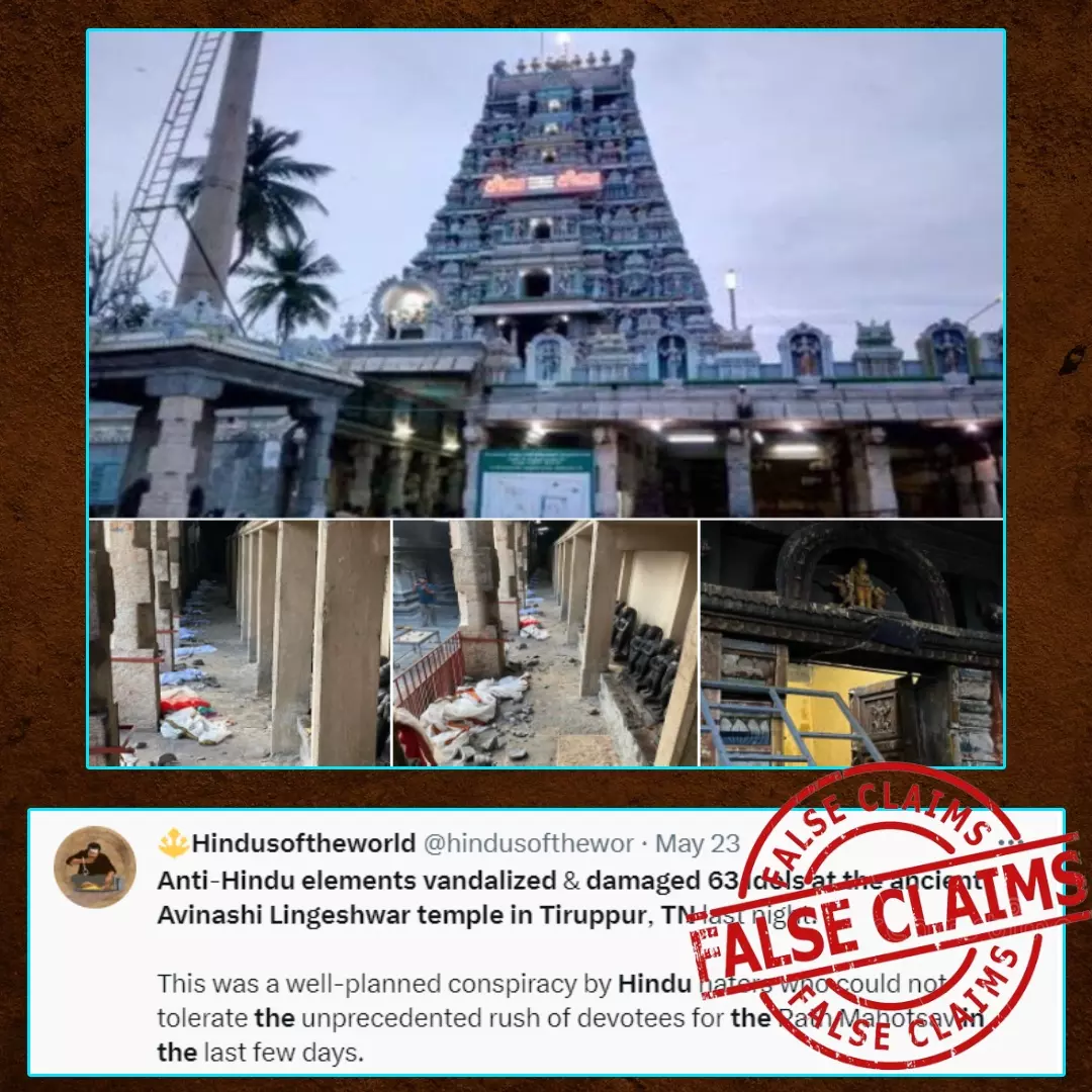 Anti-Hindu Elements Vandalize Idols Of Ancient Temple In Tamil Nadu? No, Claim Viral With False Communal Spin