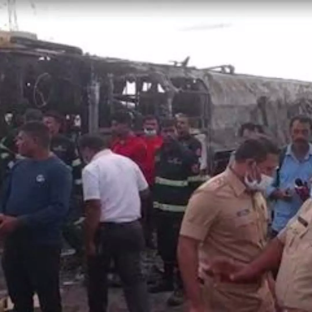 Deadly Bus Fire On Maharashtra Expressway Claims 25 Lives; CM Announces Ex-Gratia