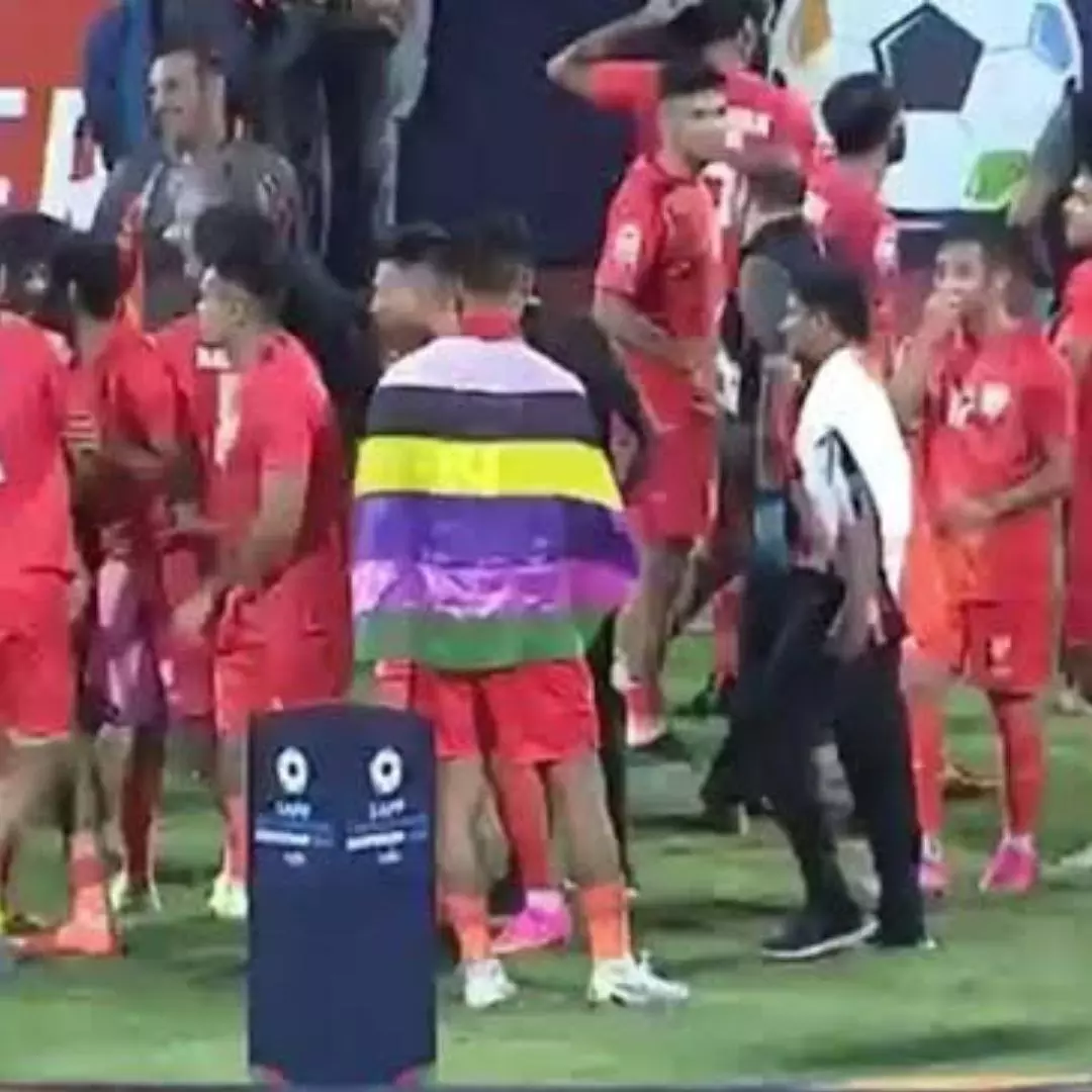 Indias Jeakson Singh Celebrates With ‘Manipur Flag’ At SAFF Cup Win; Draws Criticism