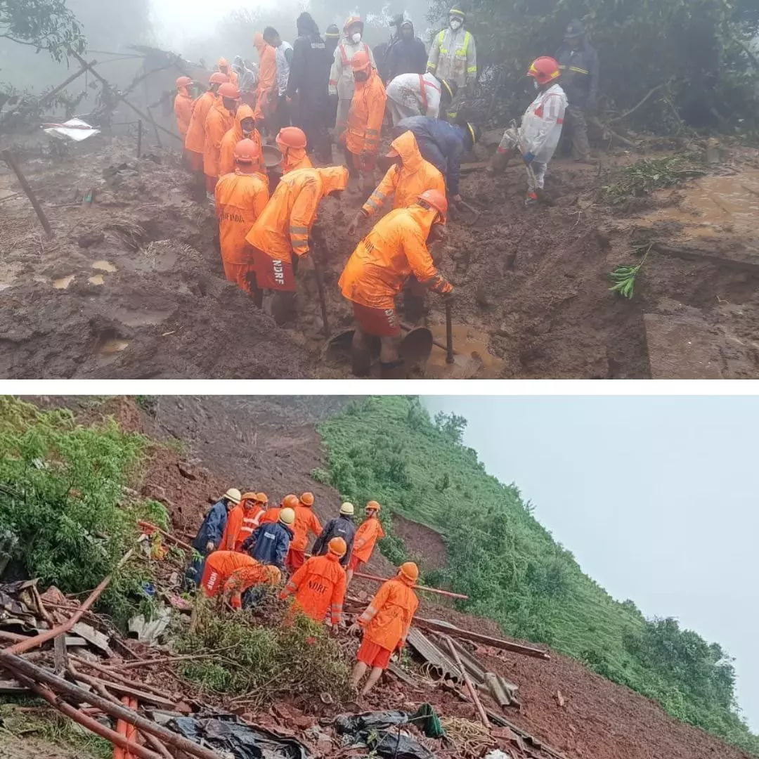 Death Toll Reaches 21 In Raigad Landslide Tragedy, Rescue Operations Continue