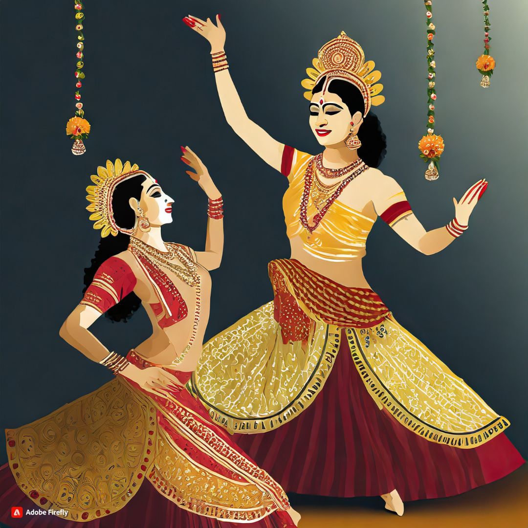 Bharatnatyam dancer drawing