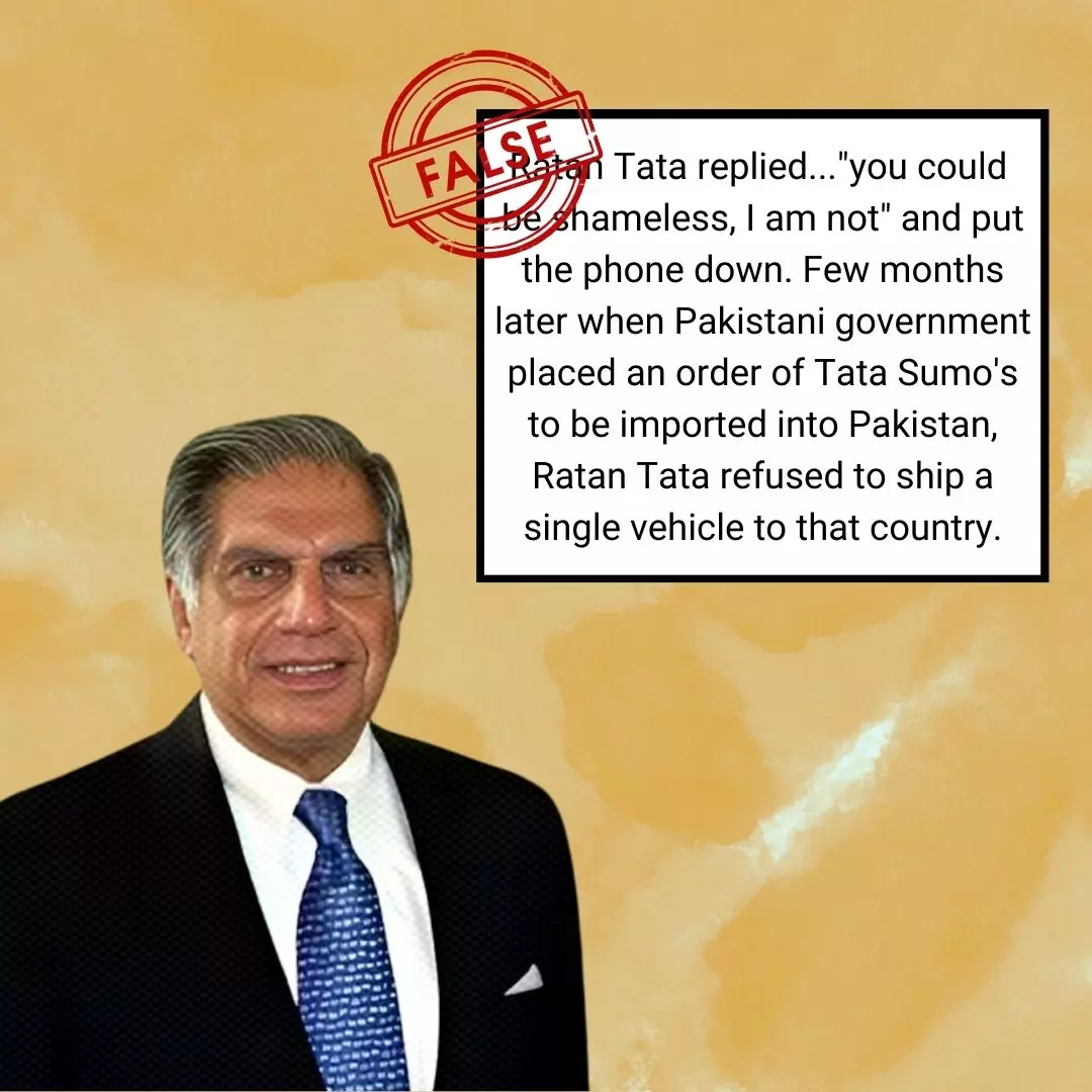 Fact-Check: The Truth Behind Ratan Tatas Alleged Refusal To Sell Cars to Pakistan After 2008