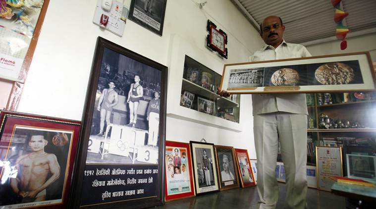 Ranjit Jadhav, son of Khashaba Jadhav, India’s first individual Olympic medal winner who brought home a bronze for wrestling in 1952 from the Helsinki Olympics at his home in karad. Express Photo by Arul Horizon 12/07/2016, Pune