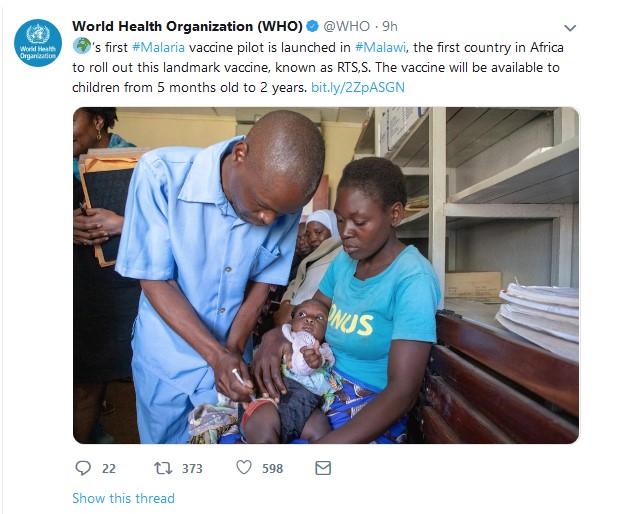 World’s First Malaria Vaccine