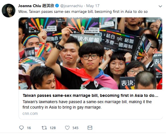Taiwan Becomes First In Asia To Approve Same Sex Marriage Legislation