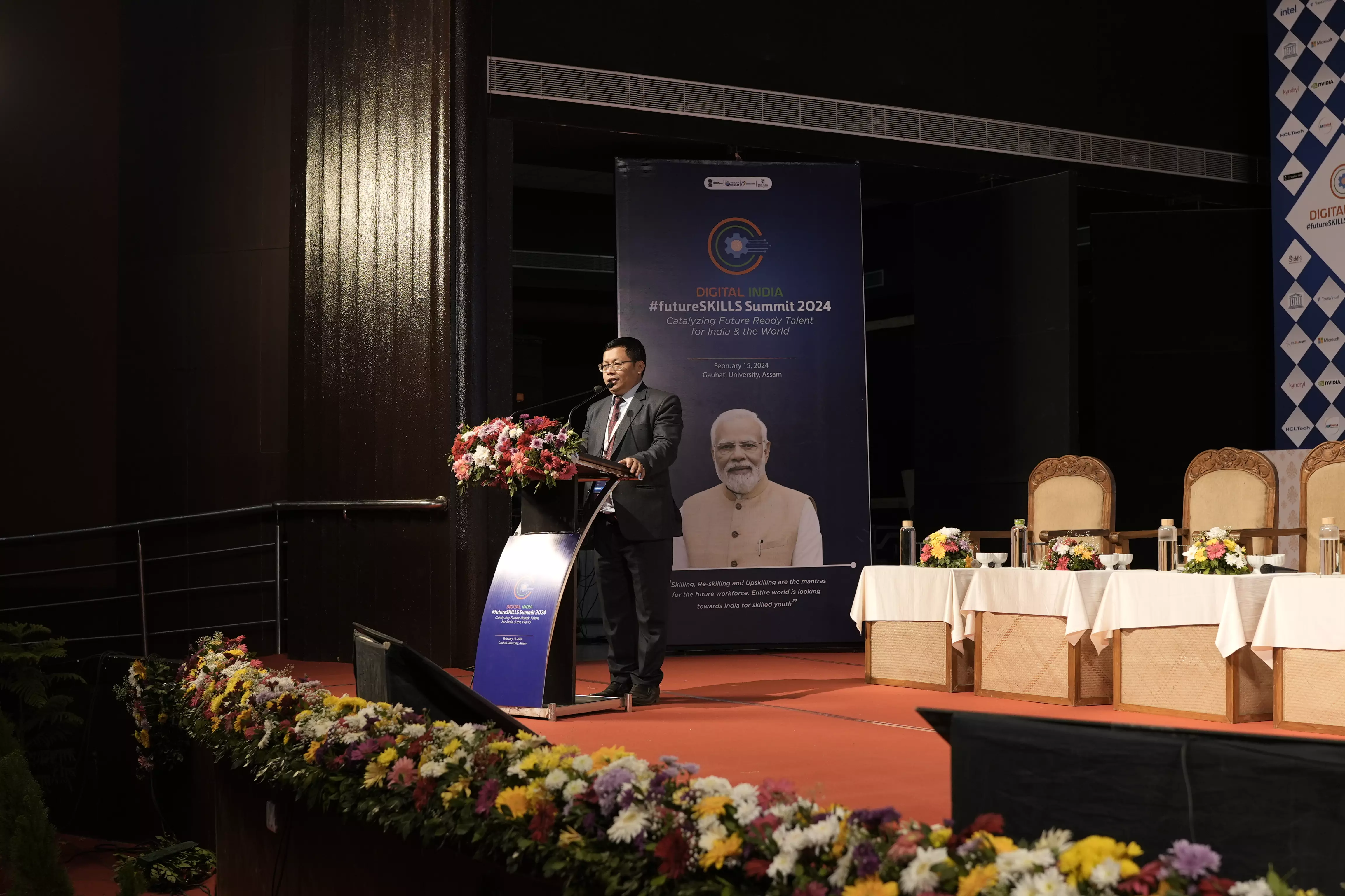 Dr Y Jayanta Singh, Executive Director of NIELIT Guwahati speaking at the summit Dr Y Jayanta Singh, Executive Director of NIELIT Guwahati speaking at the summit