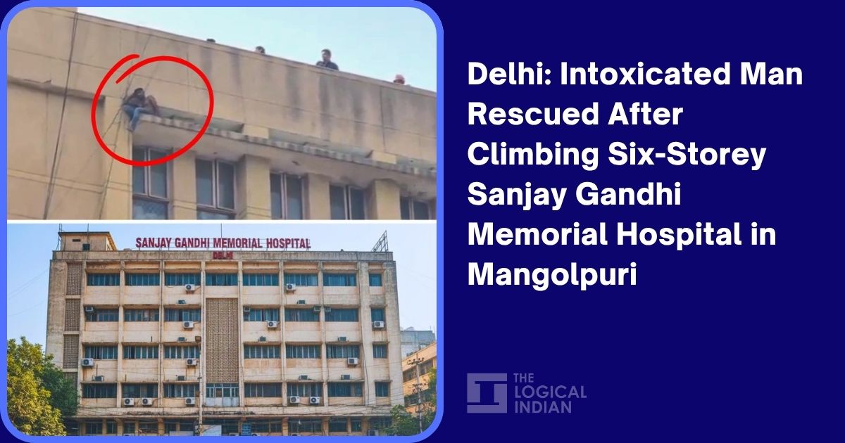 Delhi: Intoxicated Man Rescued After Climbing Six-Storey Sanjay Gandhi Memorial Hospital in Mangolpuri