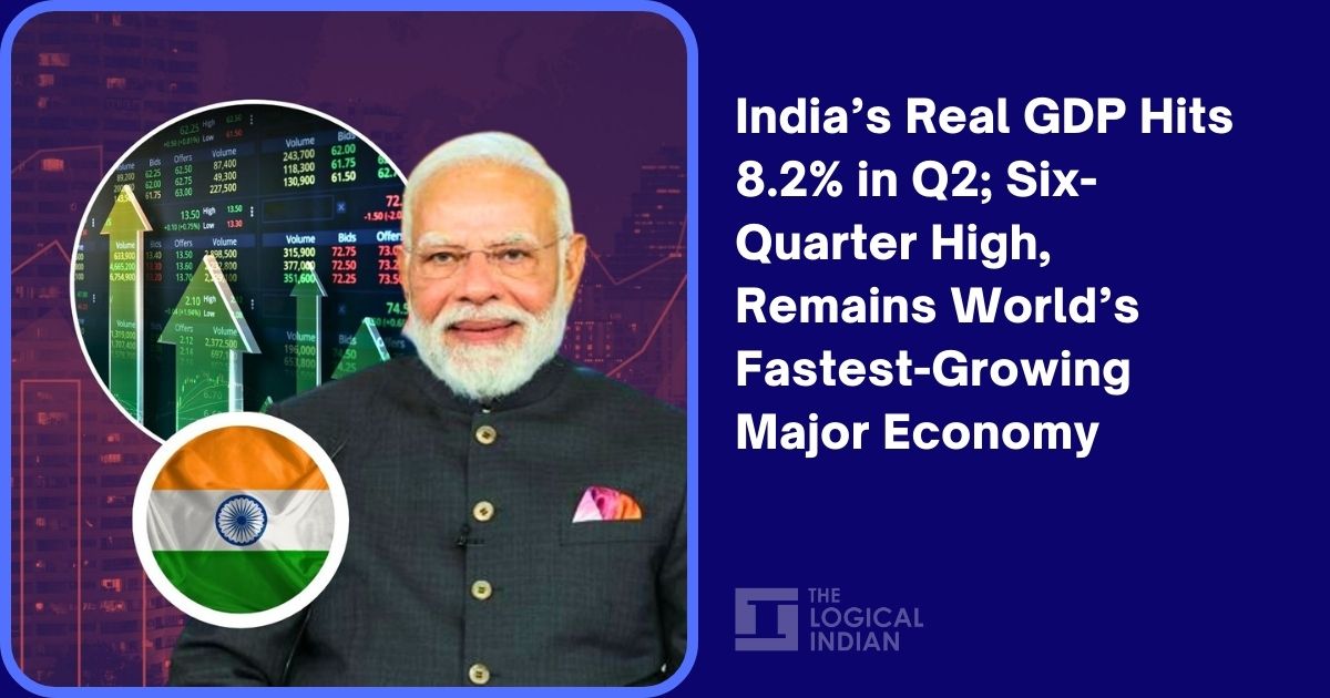 India’s Real GDP Hits 8.2% in Q2; Six-Quarter High, Remains World’s Fastest-Growing Major Economy